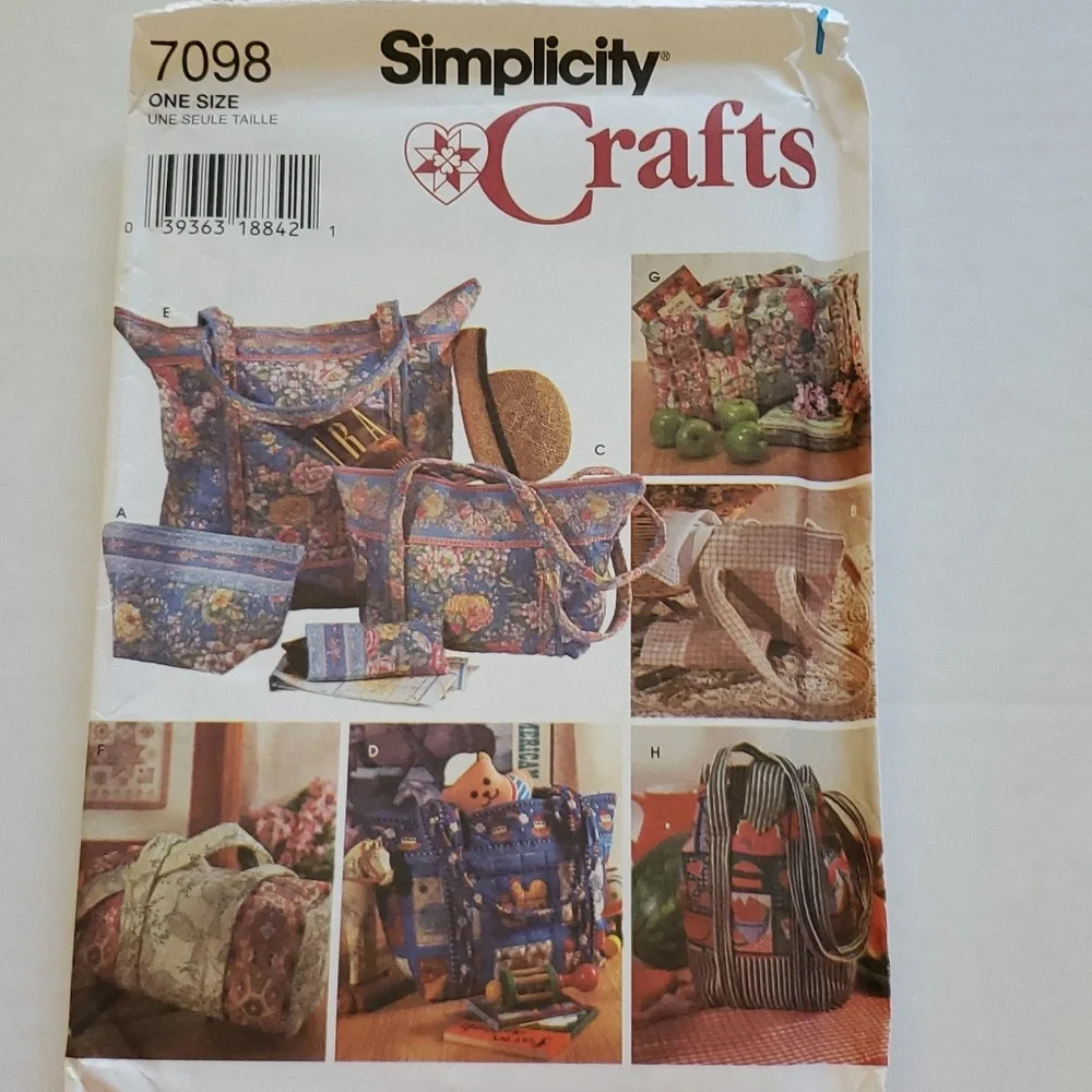 Vintage - Simplicity 7098 Sewing Patterns - Various Bags